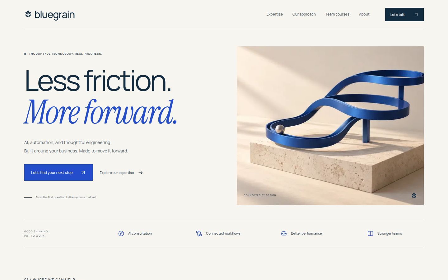 Bluegrain company website with the approved identity, original imagery, and digital components